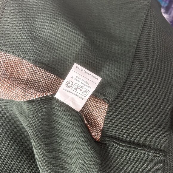 PJ Paul Jones VTG Inspired Argyle  Cardigan Sweater Collar Button Down Grandpa S - Picture 9 of 12